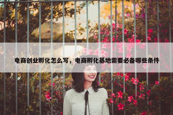 电商创业孵化怎么写，电商孵化基地需要必备哪些条件
