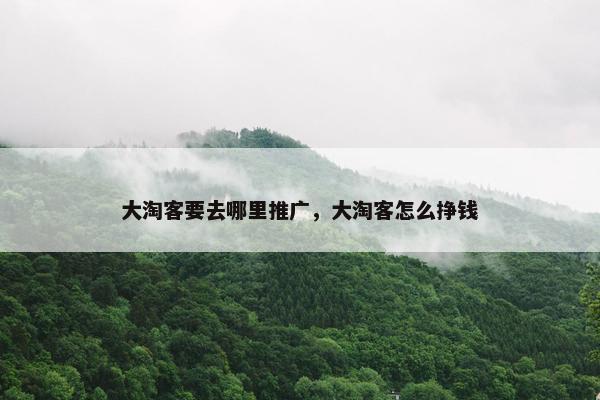 大淘客要去哪里推广，大淘客怎么挣钱