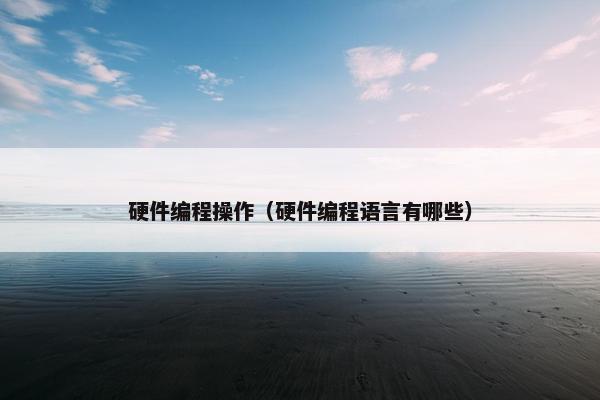 硬件编程操作（硬件编程语言有哪些）