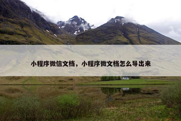 小程序微信文档，小程序微文档怎么导出来