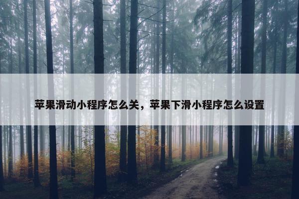苹果滑动小程序怎么关，苹果下滑小程序怎么设置
