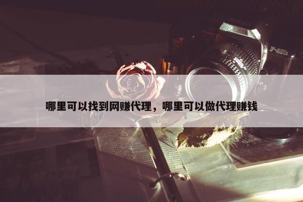 哪里可以找到网赚代理，哪里可以做代理赚钱