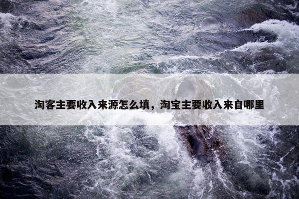 淘客主要收入来源怎么填，淘宝主要收入来自哪里