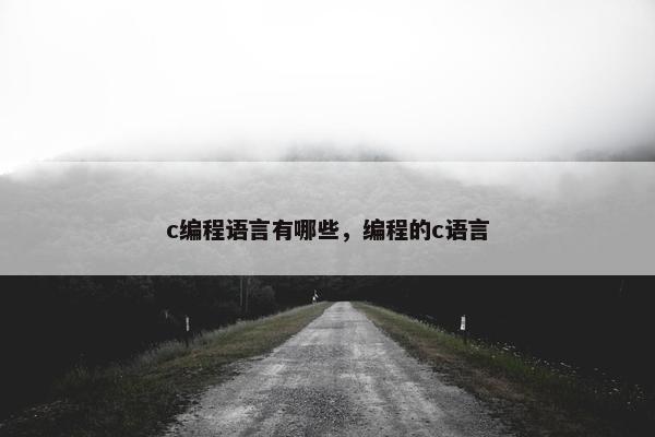 c编程语言有哪些，编程的c语言