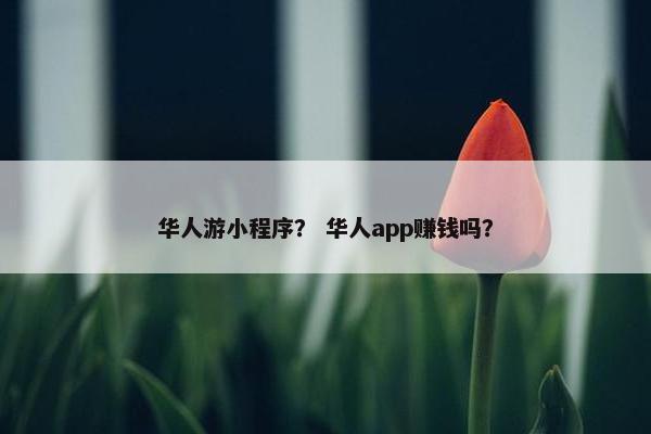 华人游小程序？ 华人app赚钱吗？