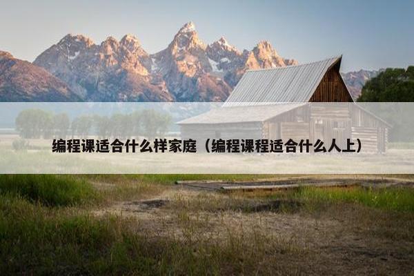 编程课适合什么样家庭（编程课程适合什么人上）