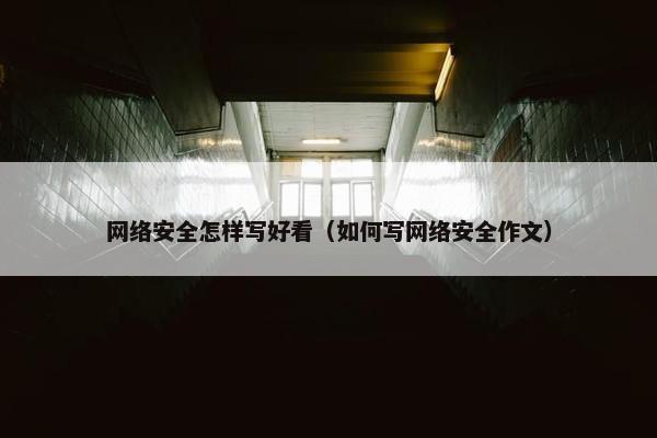 网络安全怎样写好看（如何写网络安全作文）