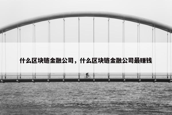 什么区块链金融公司，什么区块链金融公司最赚钱