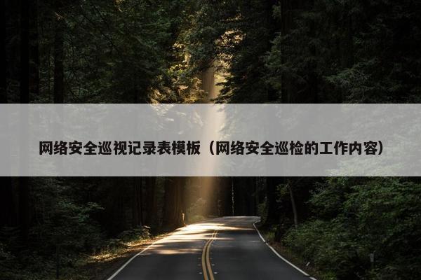 网络安全巡视记录表模板（网络安全巡检的工作内容）