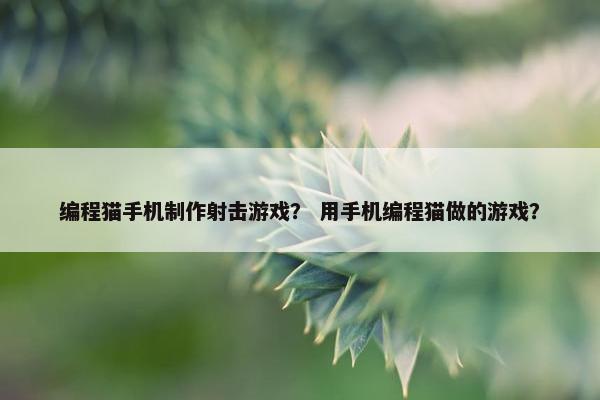 编程猫手机制作射击游戏？ 用手机编程猫做的游戏？
