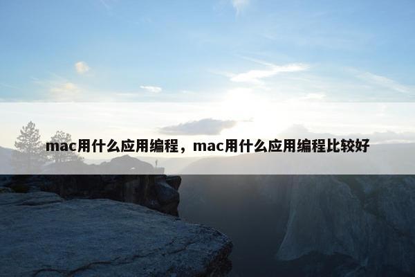 mac用什么应用编程，mac用什么应用编程比较好