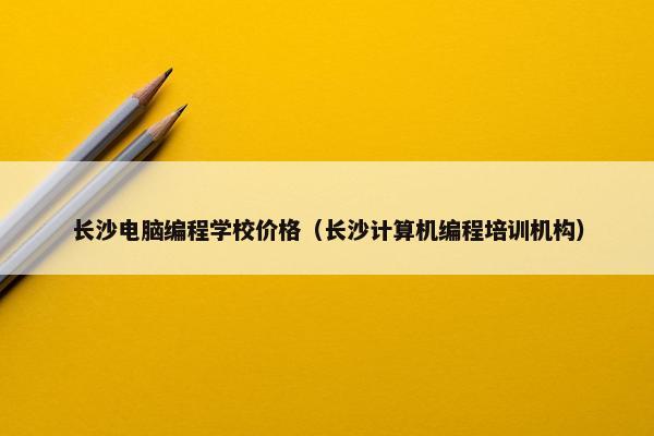 长沙电脑编程学校价格（长沙计算机编程培训机构）