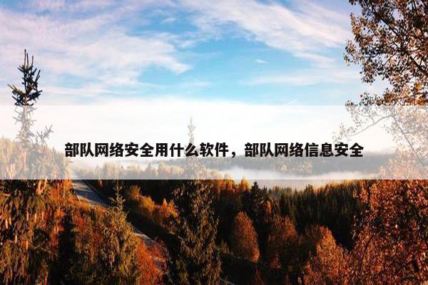 部队网络安全用什么软件，部队网络信息安全