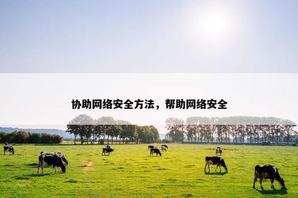 协助网络安全方法，帮助网络安全