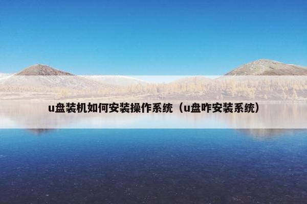 u盘装机如何安装操作系统（u盘咋安装系统）