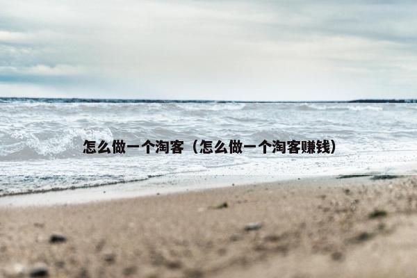 怎么做一个淘客（怎么做一个淘客赚钱）
