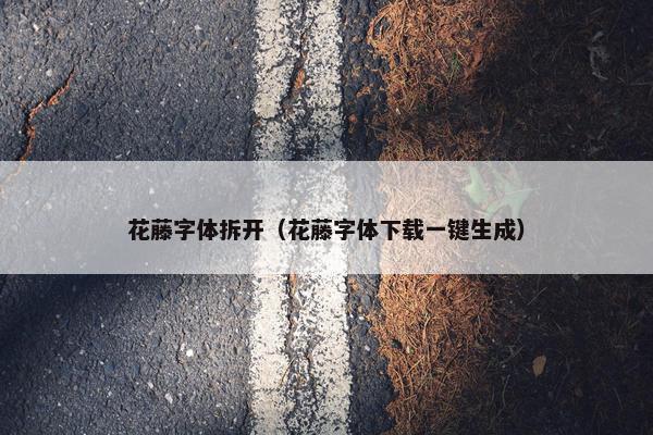 花藤字体拆开（花藤字体下载一键生成）
