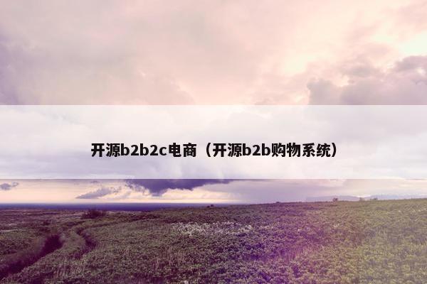 开源b2b2c电商（开源b2b购物系统）