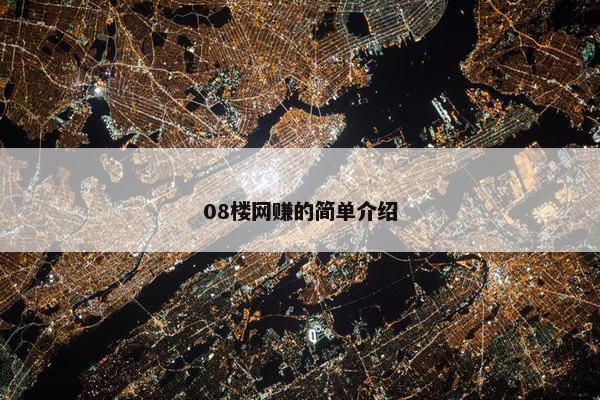 08楼网赚的简单介绍