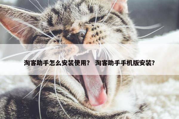 淘客助手怎么安装使用？ 淘客助手手机版安装？