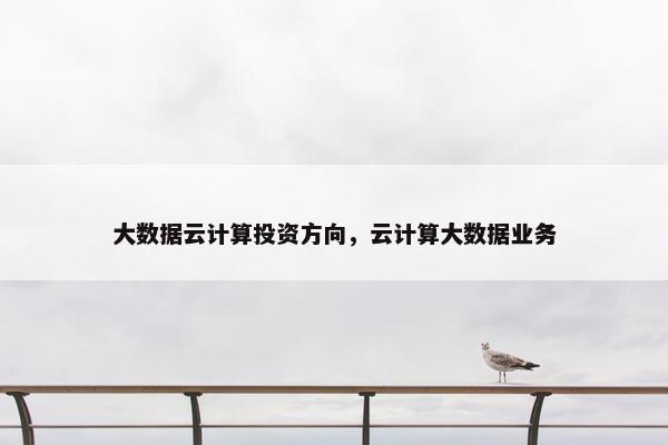 大数据云计算投资方向，云计算大数据业务