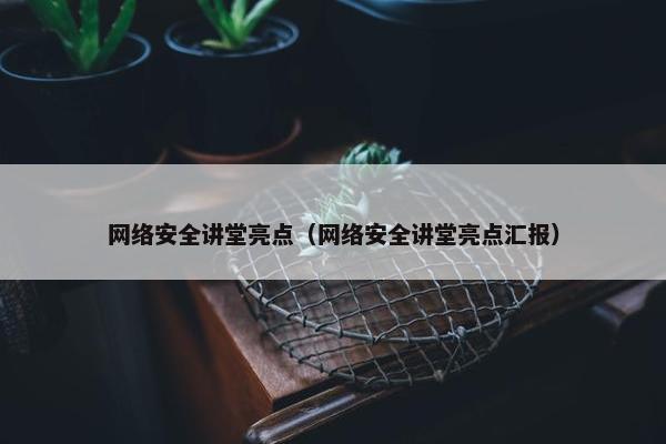 网络安全讲堂亮点（网络安全讲堂亮点汇报）