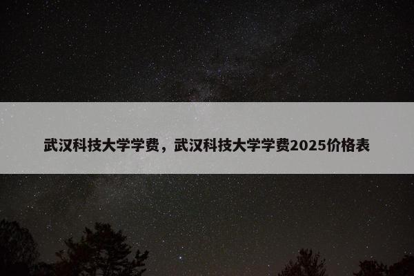 武汉科技大学学费，武汉科技大学学费2025价格表