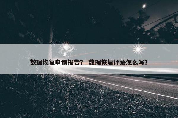 数据恢复申请报告？ 数据恢复评语怎么写？