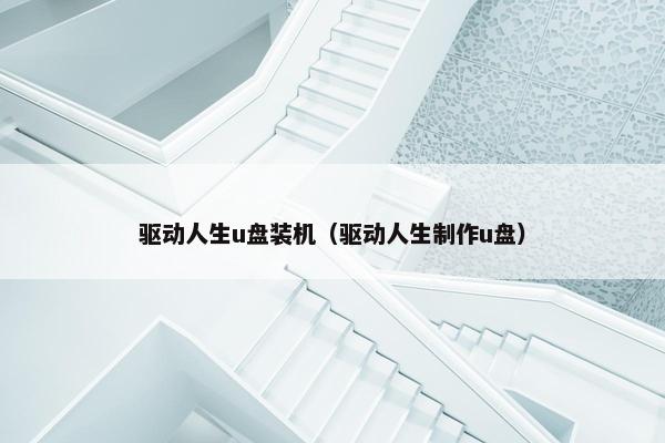 驱动人生u盘装机（驱动人生制作u盘）