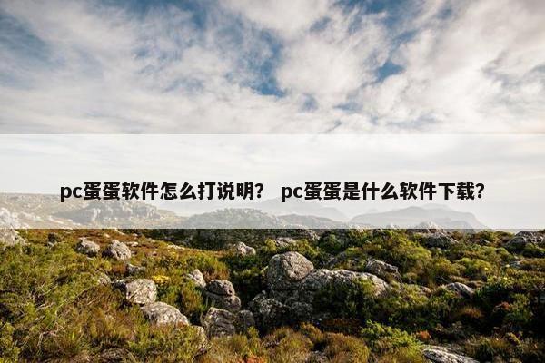 pc蛋蛋软件怎么打说明？ pc蛋蛋是什么软件下载？